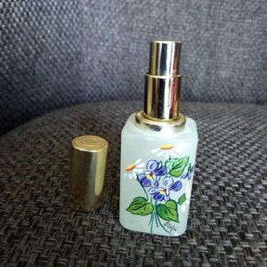 vintage 80s hand carved alabaster perfume spray bottle NWOT